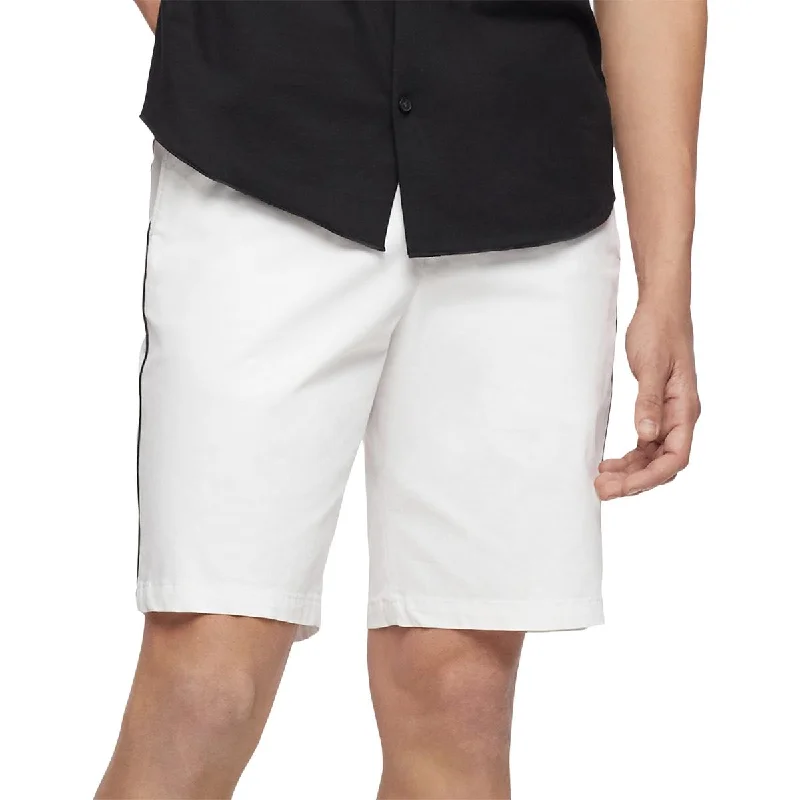 Mens Piping Mid-Rise Khaki, Chino Shorts