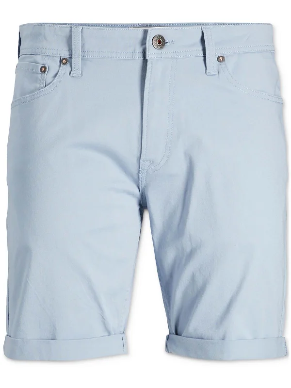 Mens Rolled Cuff Chino Denim Shorts