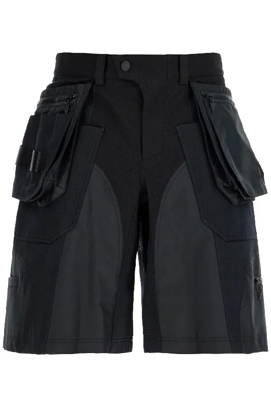 Mugler Men's "Bi-Material Cargo Bermuda Shorts