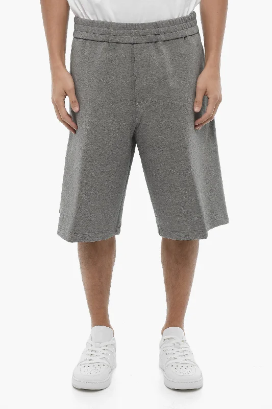 Neil Barrett Solid Color Cargo Sweat Shorts