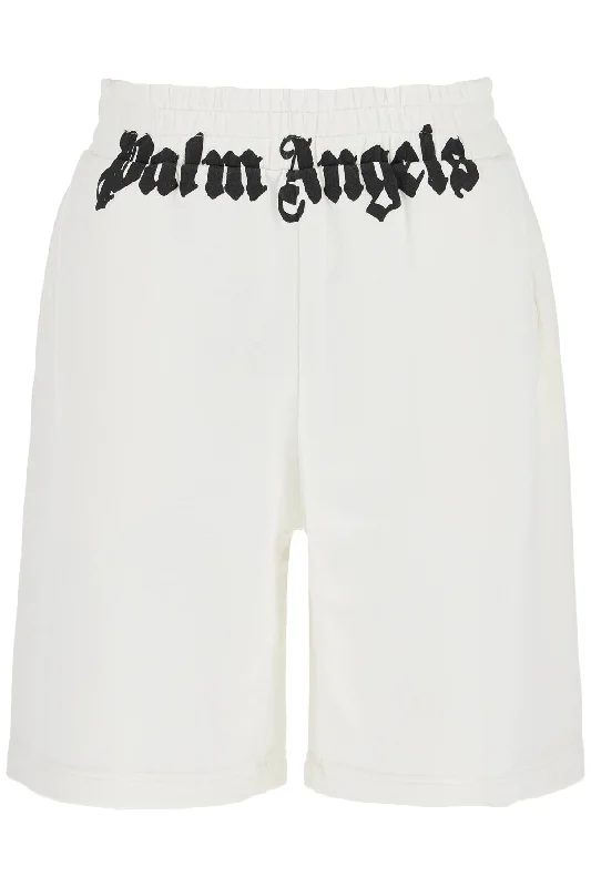 Palm Angels Men's Sporty Bermuda Shorts With Logo Print