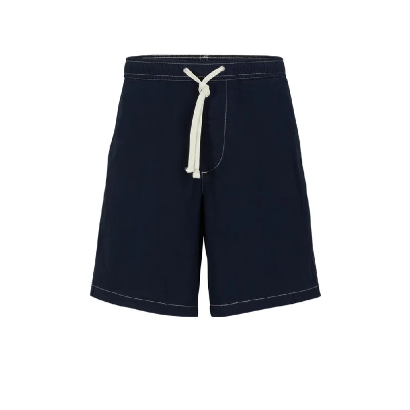 Regular-fit shorts in paper-touch stretch cotton