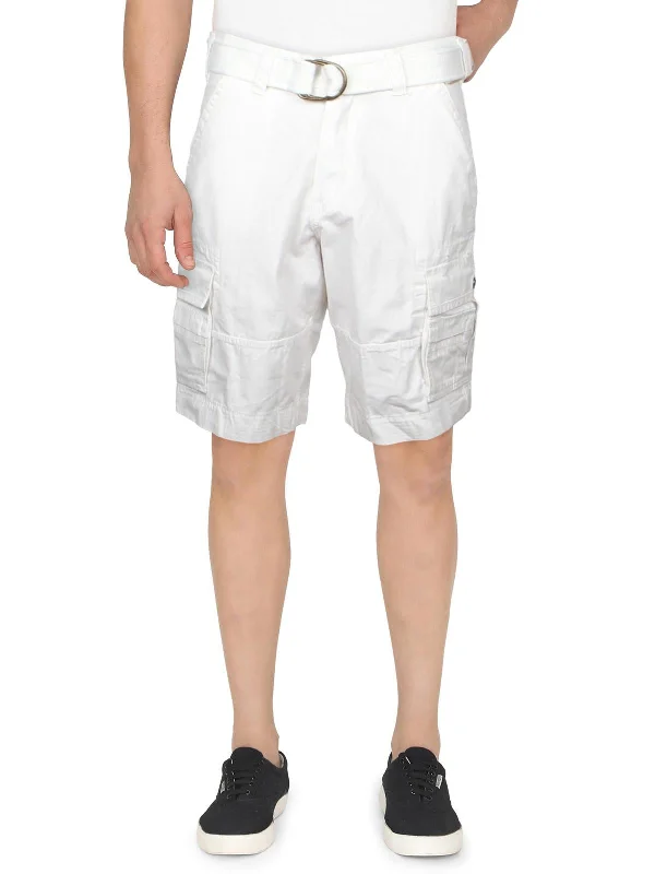 Squad Mens Cotton Belted Cargo Shorts